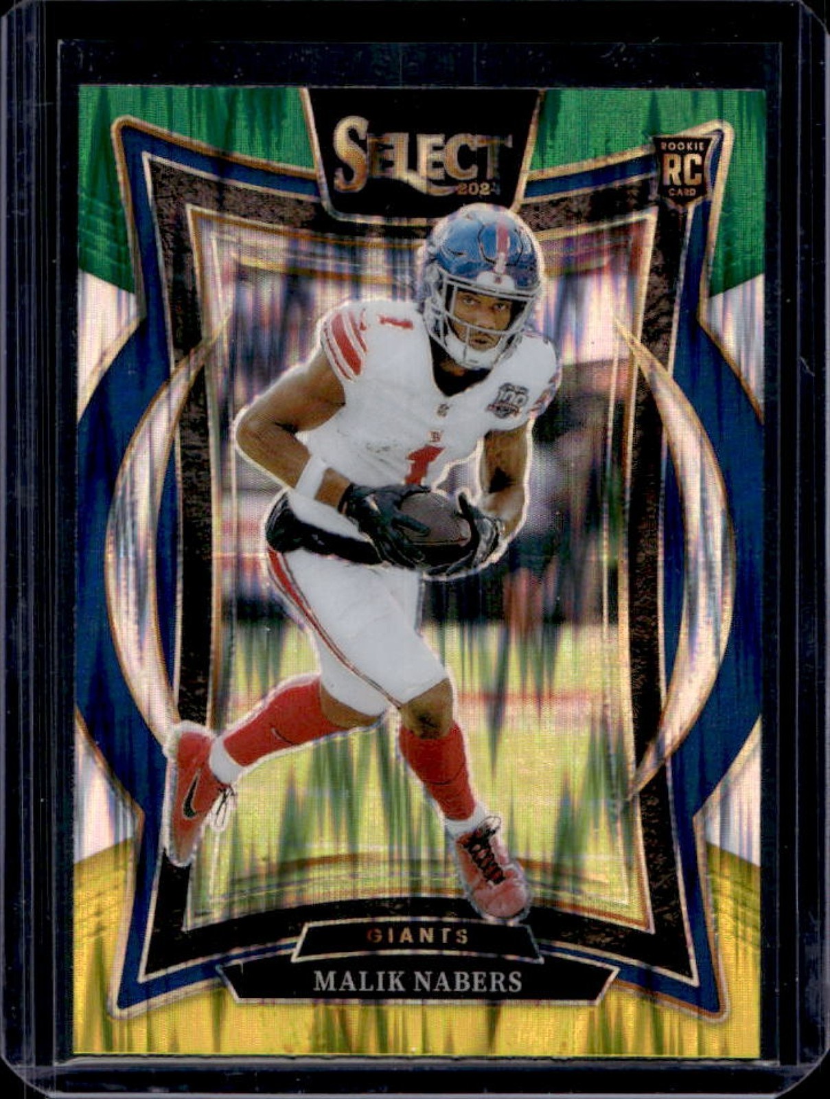 2024 Select Malik Nabers Concourse RC Green and Yellow Prizm Shock #29 Giants
