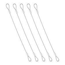 1.2mmD x 8"L Travel Security Cable, 5PCS Luggage Cable with Loop Ends, Silver