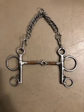 Copper Mouth 5 1/4” Pelham Bit with Curb Chain Stainless Steel Horse Snaffle Bit
