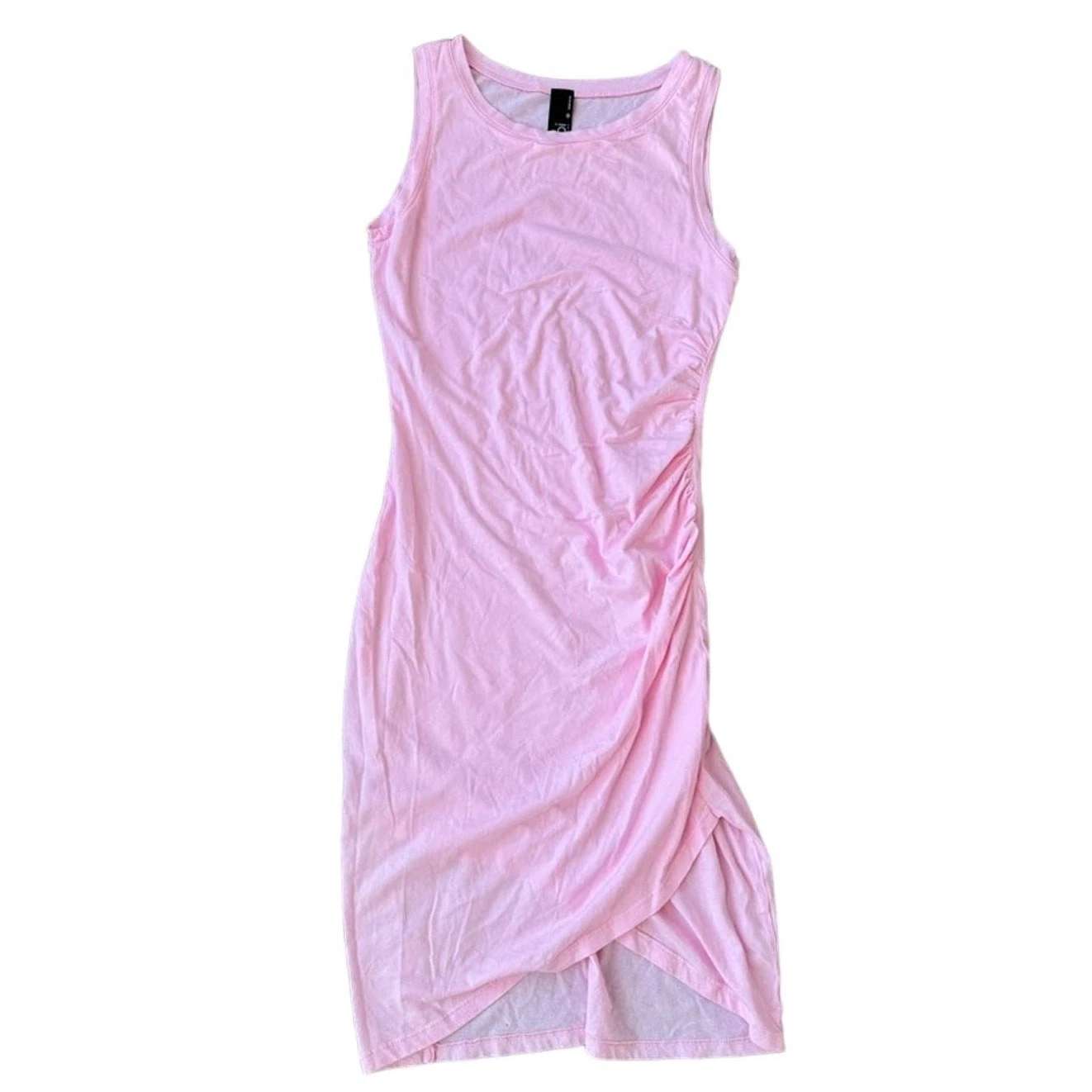 Robe t shirt rose moulante froncée en jersey Bobi Los Angeles Supreme, taille XS
