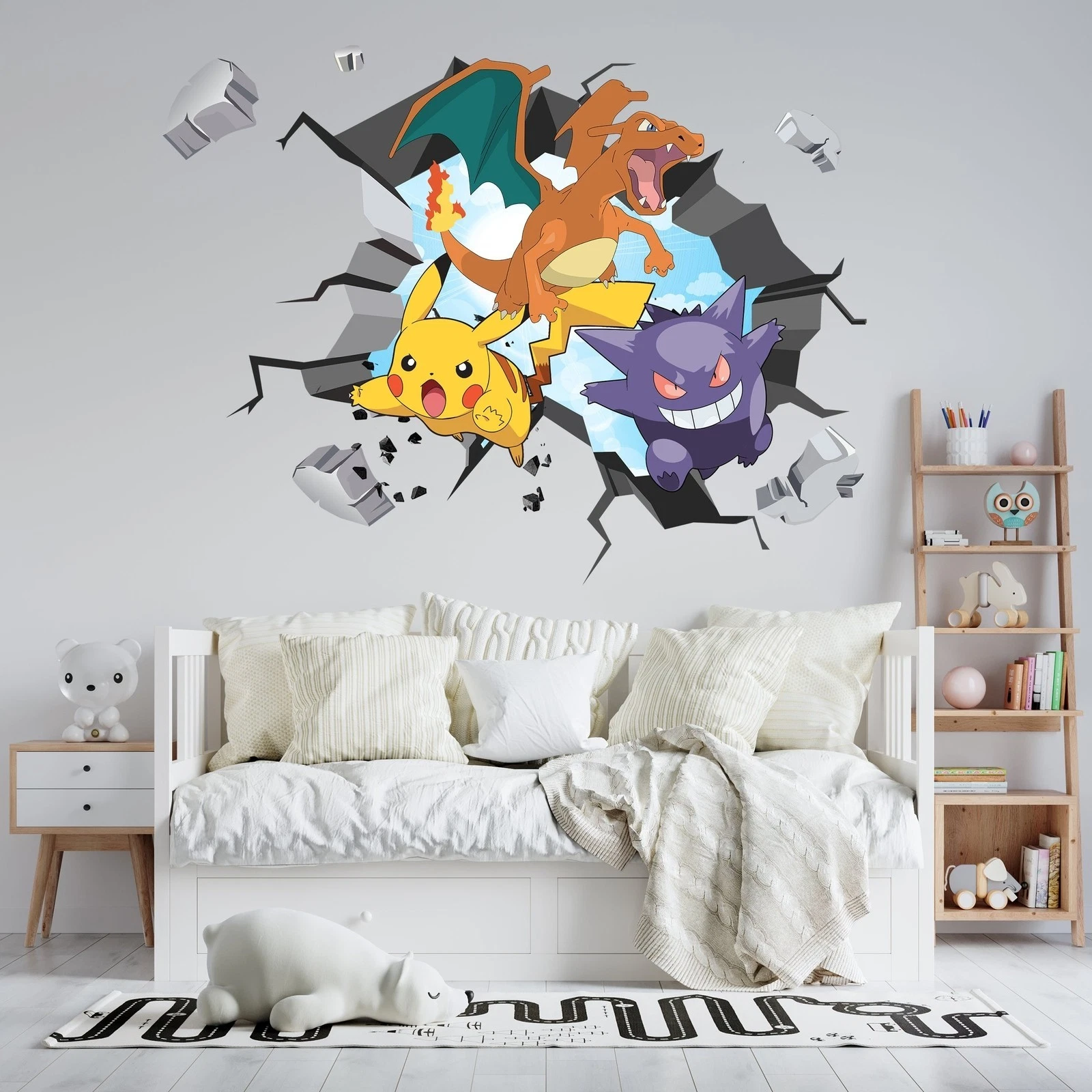 Pokemon 3D WALL EXPLOSION Decal Wall Sticker Decor Art 120x80 cm