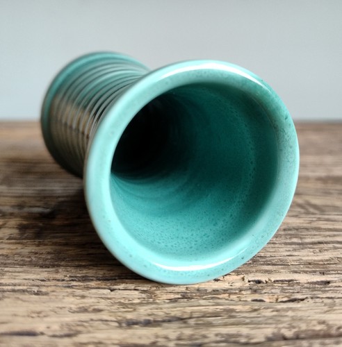 Porth Pottery Stem Vase Turquoise Green Glaze - Picture 7 of 18