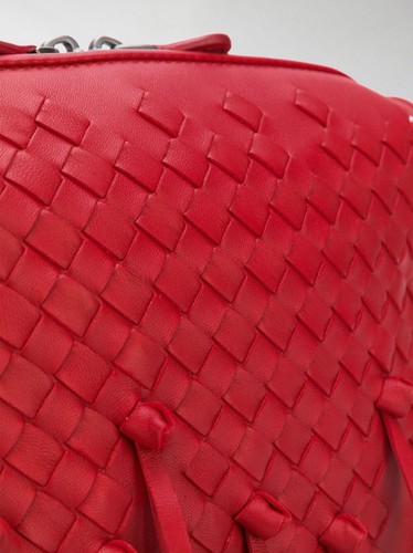 BOTTEGA VENETA Pillow Red Woven Leather Fringe Crossbody Bag/Handbag. Small. - Picture 3 of 17