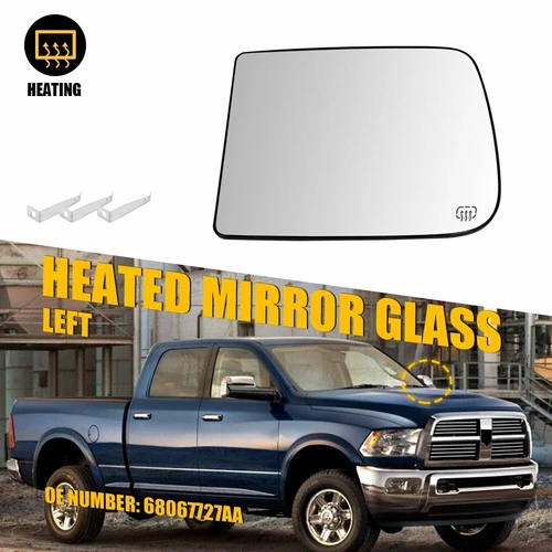 Fit RAM 2009-2022 Upper Mirror Towing Glass Heated Driver Left Side CH1324127