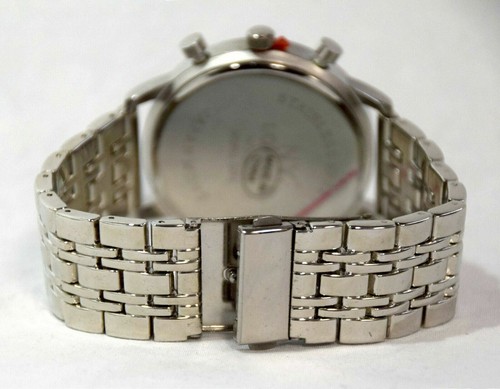 NEW NY London 9456-SIL Men's 46mm Analog Faux Two Eye Silver Dial Silver Watch - Picture 4 of 4