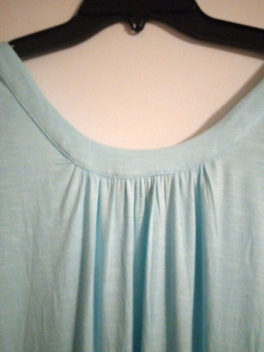 Suzanne Betro Light Aqua Top Damen S Brandneu mit Etikett Raffungen Kurzarm - Bild 8 von 8