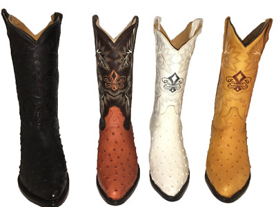 MEN/'S RODEO COWBOY BOOTS OSTRICH PRINT LEATHER WESTERN BOOTS