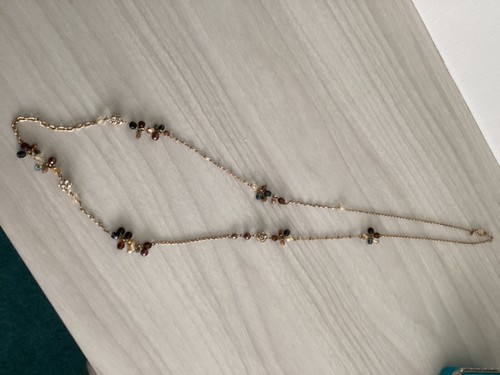 M & S necklace gold coloured with beads Unused, beautiful