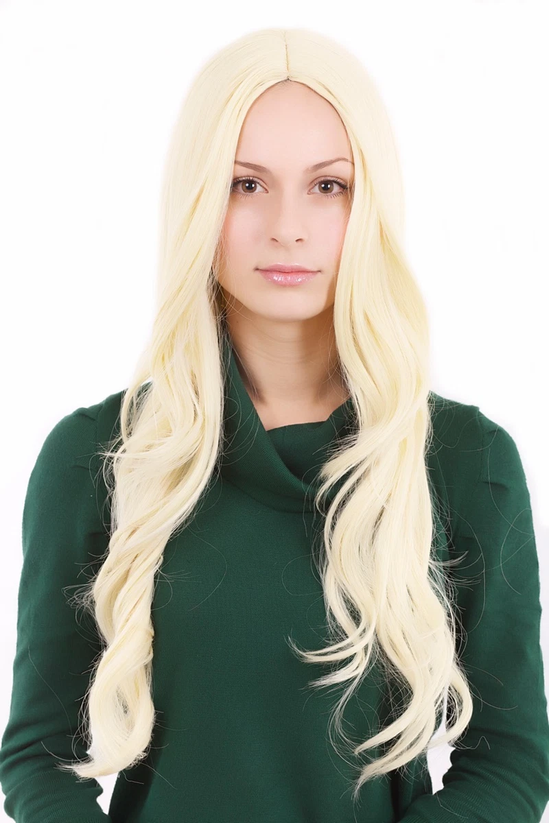 Parrucca Donna Biondo Medio Balayage Ricci Lunghi 35cm - Capelli Sintetici Con Pizzo Centrale