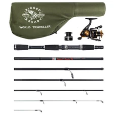 World Traveler Compact Travel Fishing Rod-Reel-Case combo Spin & General Fishing