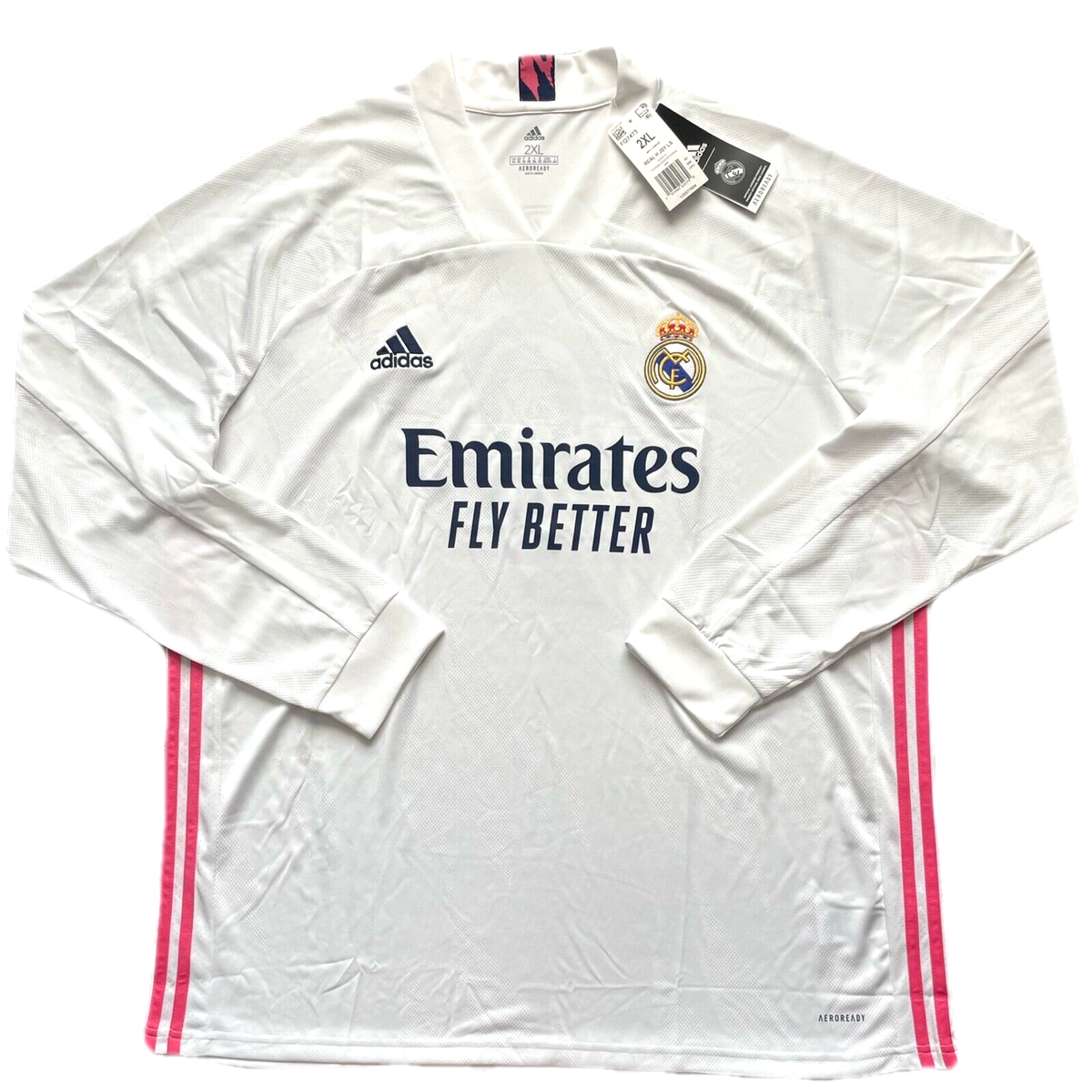 adidas Real Madrid Soccer 2020/21 Home Long Sleeve Jersey