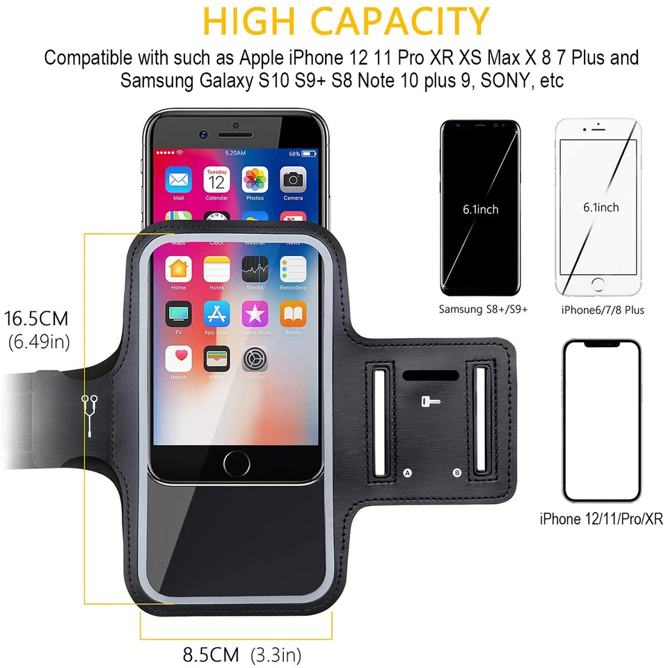 Universal Men Women Arm Bands with Elastic Strap for Jogging Walking Gym Workout - Image 4 of 4