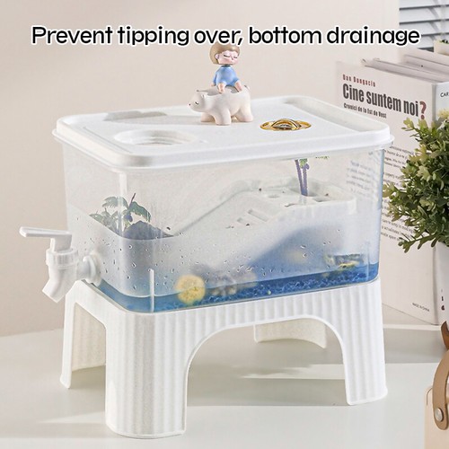 Tanque de tortugas de plástico transparente con plataforma extraíble para tomar el sol jaula de agua interior - Imagen 6 de 21