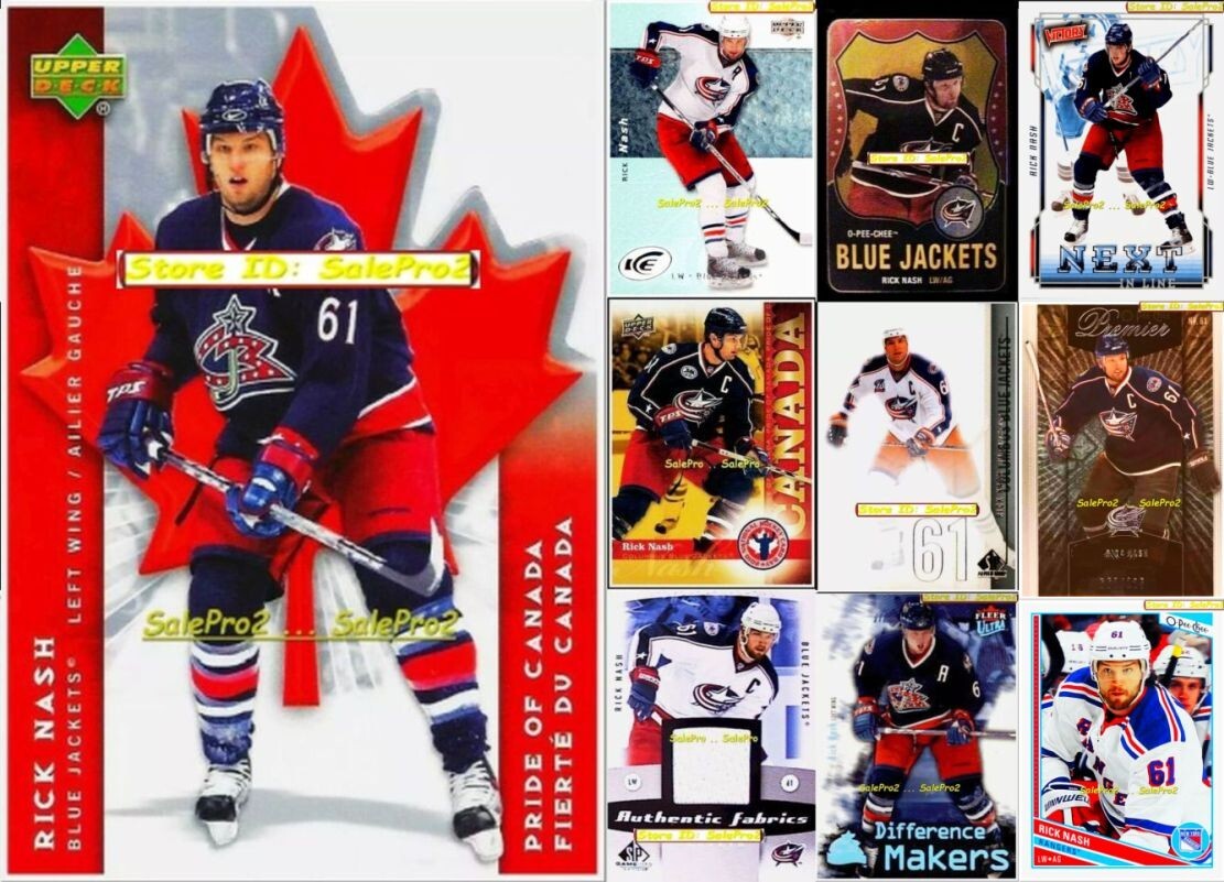 100++ RICK NASH SINGLES INSERT GAME JERSEY AUTOGRAPH LIMITED LOT . YOU PICK LIST