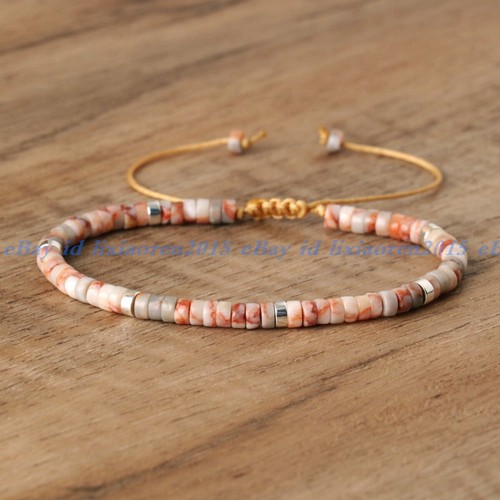 Natural Crystal Stone Bracelet Gemstone Beaded Dainty Healing Bracelet Handmade - Picture 49 of 59