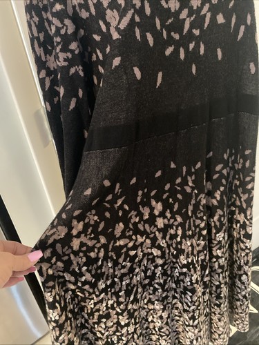 DRESS BARN Women's 3X Ombré Knit Dress Black/Tan Church Shift Career Whimsy Midi - Picture 3 of 14
