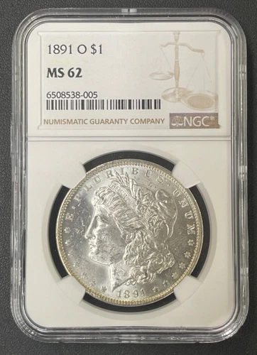 1891 O Morgan Silver Dollar NGC MS-62, Very Nice Great Eye Appeal Semi-Key Date