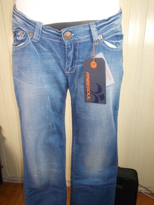 Pantalon Jean FREESOUL Vintage Taille Basse - Taille 30/40 - Bleu Bootcut Stretch
