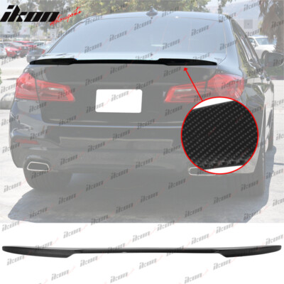 Fits 17-23 BMW G30 5-Series Sedan Trunk Spoiler CS Style Carbon Fiber Rear Wing