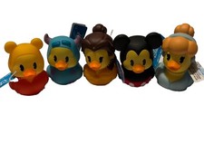 Set Of 5 Disney Duckalooz Rubber Ducks Jeep Duckz, Mickey, Pooh, Sully, Belle