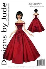 Splendor Dress Doll Clothes Sewing Pattern for 16" Sybarite Superdoll dolls