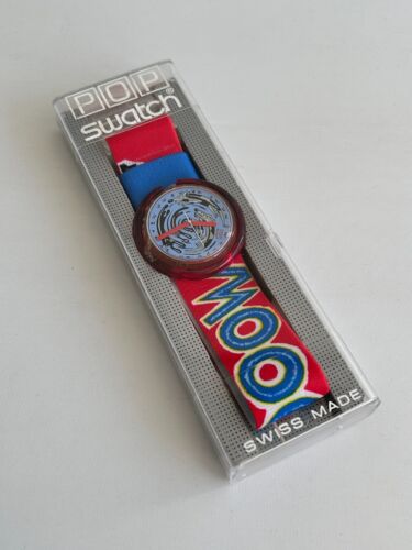 Swatch Pop Meeooow 46,5 mm cinturino in gomma 1992 orologio da polso vintage (S-038) - Foto 2 di 6