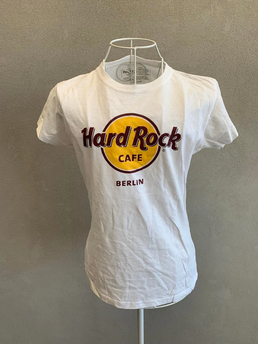Hard Rock Caf Berlin maglia t shirt bianco white donna woman