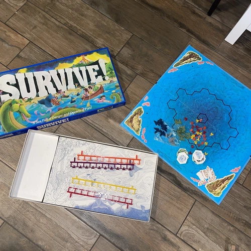 VTG Parker Brothers SURVIVE! A Sea Full of Danger Board Game 1982 Incomplete