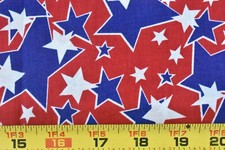 By 1/2 Yd, Red White Blue Star-Burst Patriotic-Theme Quilt Cotton, Springs,P8028