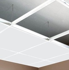 White Suspended Ceiling Tiles Hygienic Vinyl 595mm x 595 600 x 600 EasyClean 10x
