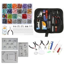 1209pcs Jewelry Making Supplies Kit Natural Stone Chip Bracelet Repair Tools Set