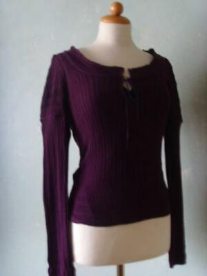 Morgan de toi Pullover Shirt langarm aubergine lila Übergang Gr T2 / 38 M NEU