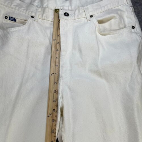 Vintage Union Made Lee Jeans White Beige Denim 100% Cotton 38x32 Made In USA - Picture 4 of 12