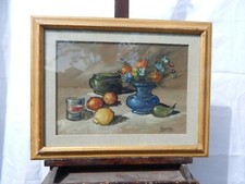 QUADRO NATURA MORTA - MARCELLO GAMURRO - OLIO SU MASONITE 40x30 + CORNICE 50*60