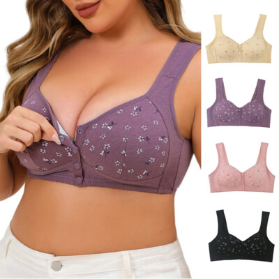 Drahtlose Bhs Push-Up-Bralette Aus Vollbaumwolle Mit Vorderverschluss Für B    