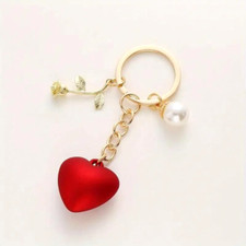 Fashion Red Love Heart Rose Pendant Keychain Pendant Car Keychain Gift Women New