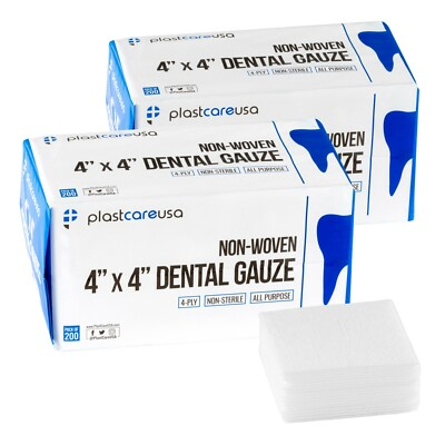 #ad 400 4x4 Non Woven Sponges 4 Ply Non Sterile Cotton Dental Gauze Pads 2 Packs $17.99