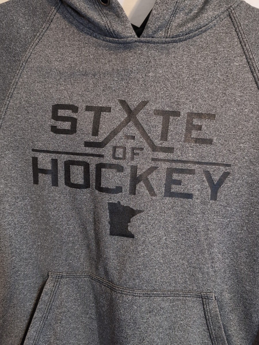 Missing Drawstring* Men's S State Of Hockey Gray Hooded
