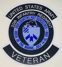 US Army 30th Infantry Regiment Veteran Sticker Waterproof New D320
