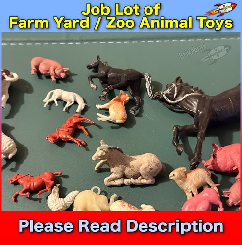 Lote de trabajo 25 animales de granja/zoológico de plástico de varios tamaños - vacas cerdos caballos etc (usado) - Imagen 7 de 15