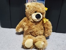 Steiff Original Brown Fuzzy Plush Teddy Bear Yellow Ribbon Bow Yellow Tag 11"