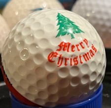 Ping Eye 1 Karsten Red/White Merry Christmas Golf Ball Vintage Limited Edition