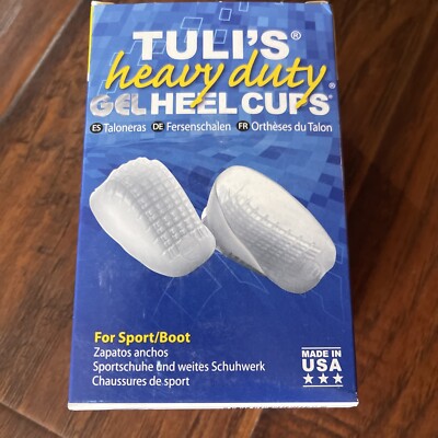 Tuli's Heavy Duty Gel Heel Cups, Cushion Insert for Shock Absorption REGULAR
