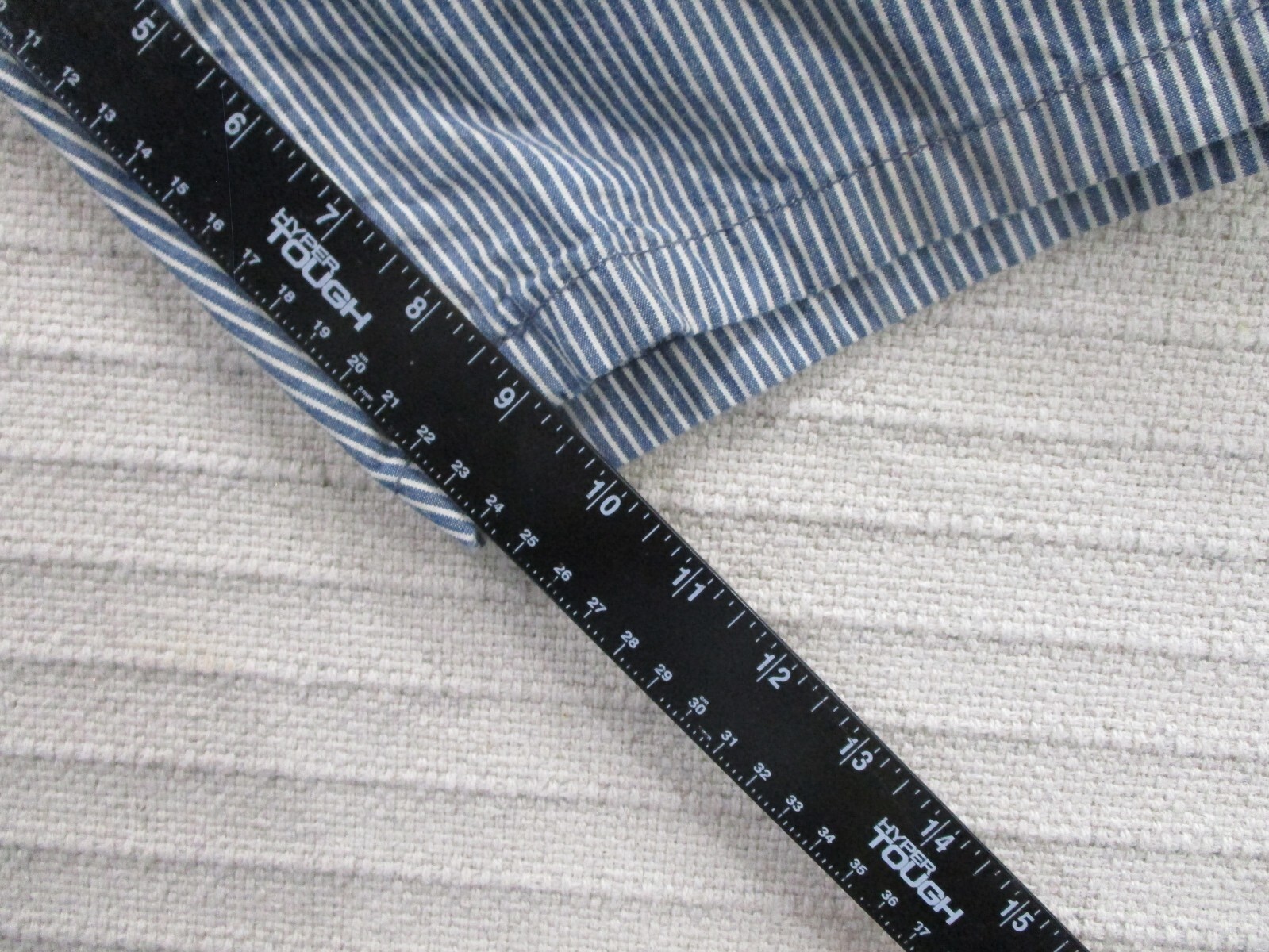 Gap Mens Shorts 34 Blue Striped Denim Straight Fit Ch… Gem