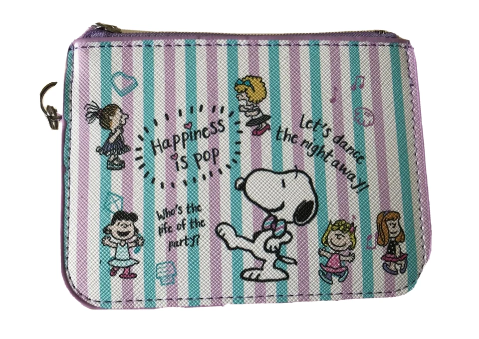 Danza Snoopy Perros Llavero Tarjetas Llavero Tarjetero Identificación Cremallera Cartera Cacahuetes Foto 3 de 4