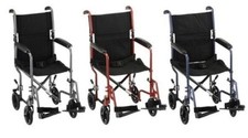Nova 319 19 Steel Lightweight Steel Transport WheelChair - 3 Color Choices