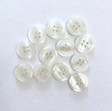 24 Buttons Pearlized Off White Plastic 4-Hole Sew Through Sewing 19 mm #WH19