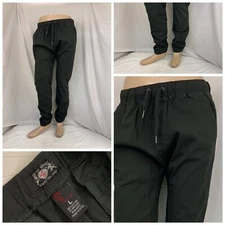 English Laundry Jogger Pants L Gray Drawstring Cotton Stretch YGI Y1-338