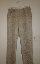 VINTAGE Liz Claiborne Lizwear 100 Cotton Cropped Staight Leg Reptile Print 10