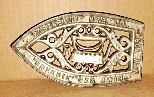 Nickel Plated Rosenbaum Mfg Co UNEEDIT New York TRIVET Gas Iron REST cast iron R
